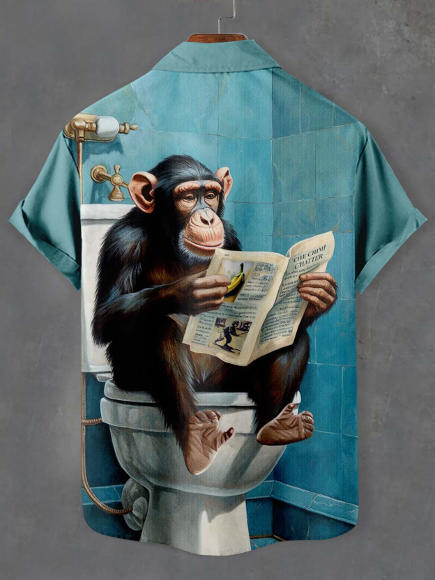 Men's Fun Animal Graphic Short Sleeve Shirt