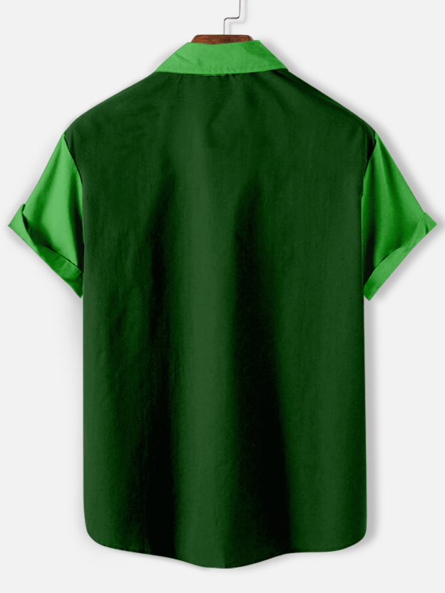 Men's Casual St. Patrick's Day Graphic Short Sleeve Shirt