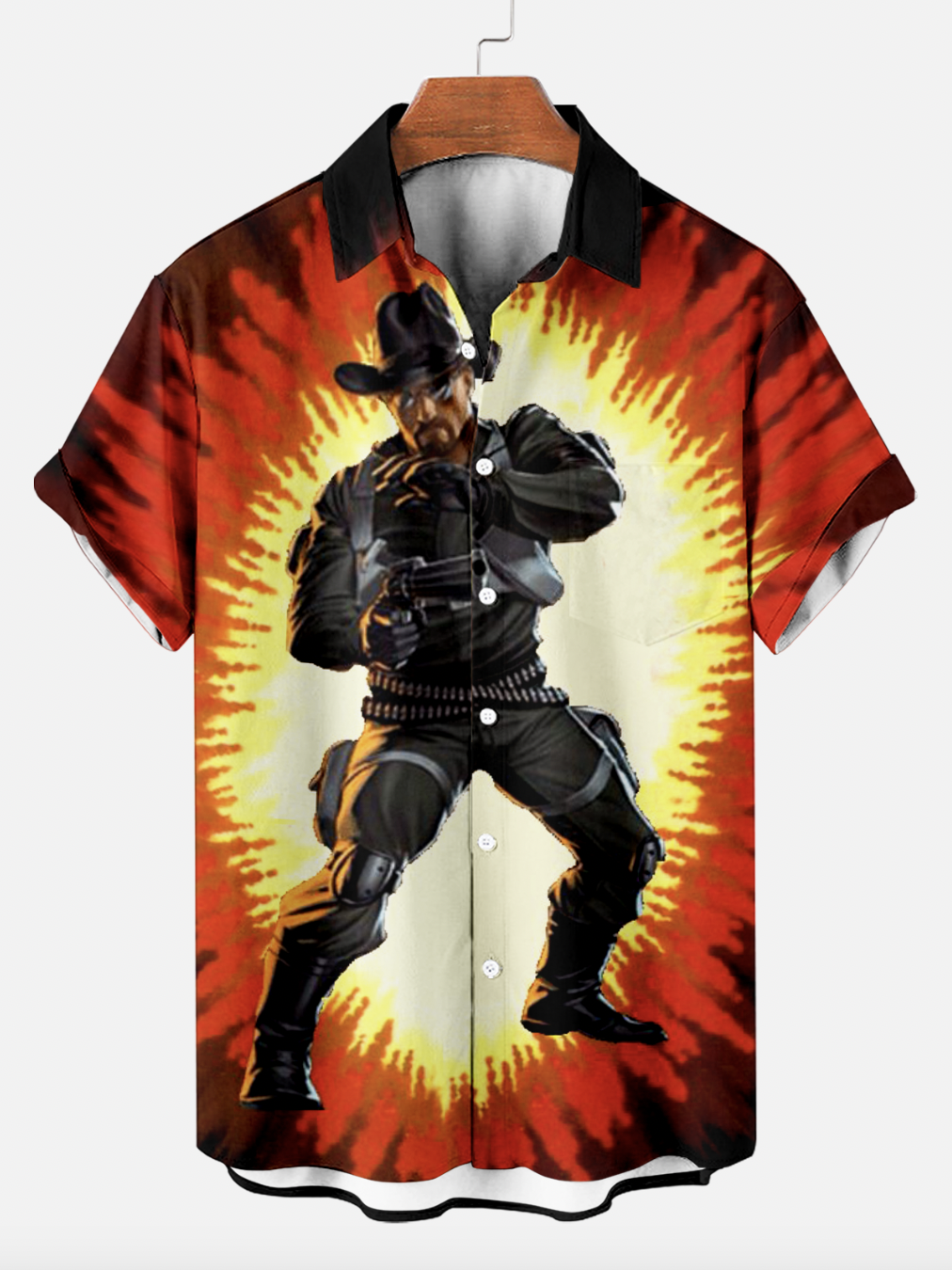 Men's Classic Retro War Cartoon Short Sleeve Shirt