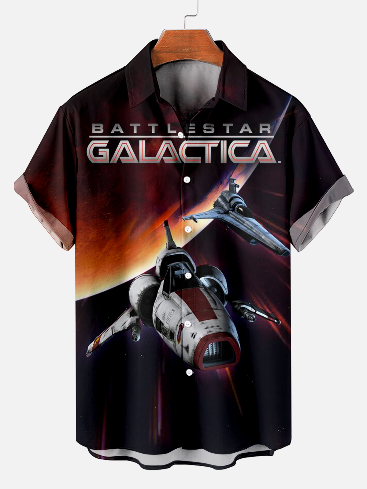 Classic Movie pattern short sleeved shirt