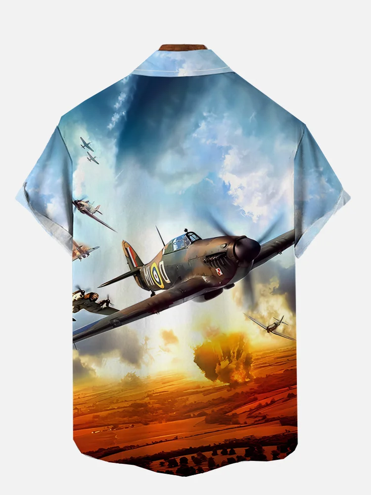 Fighter Attack Ground Graphic Short Sleeve Shirt