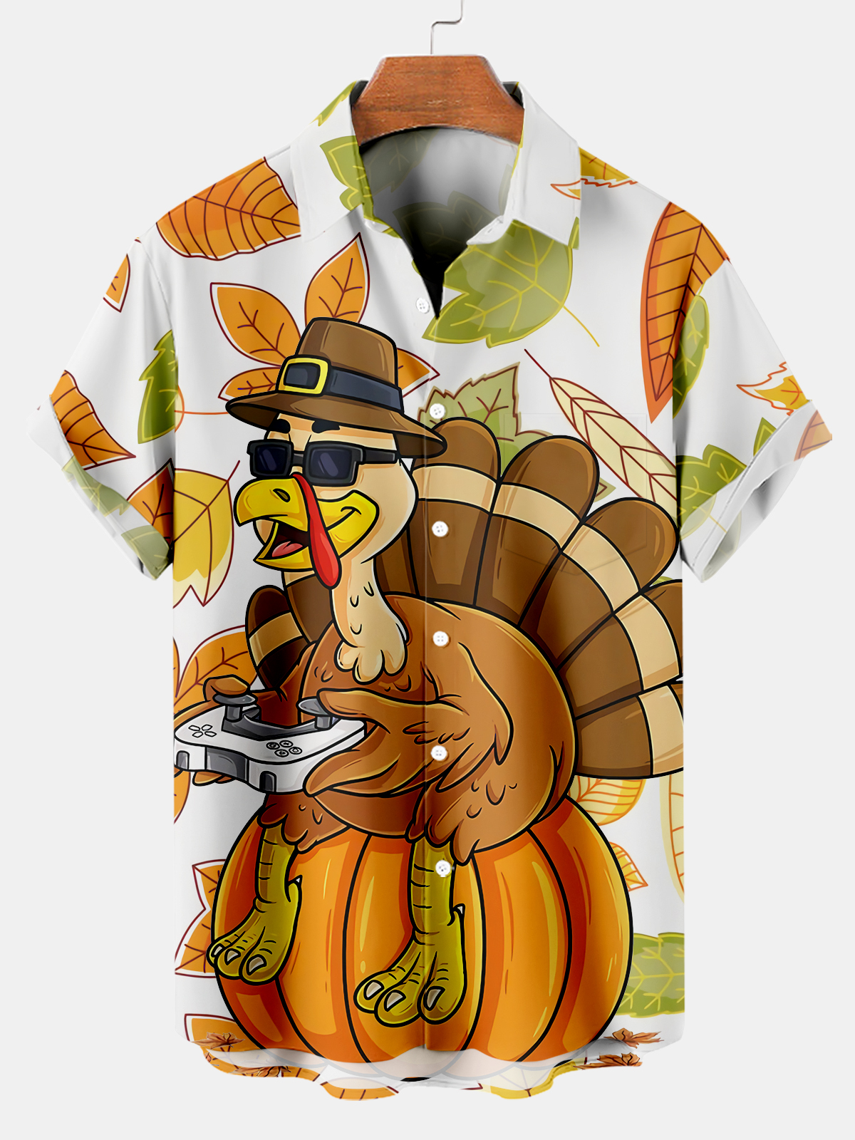Men's Thanksgiving Day Print Short Sleeve Shirt