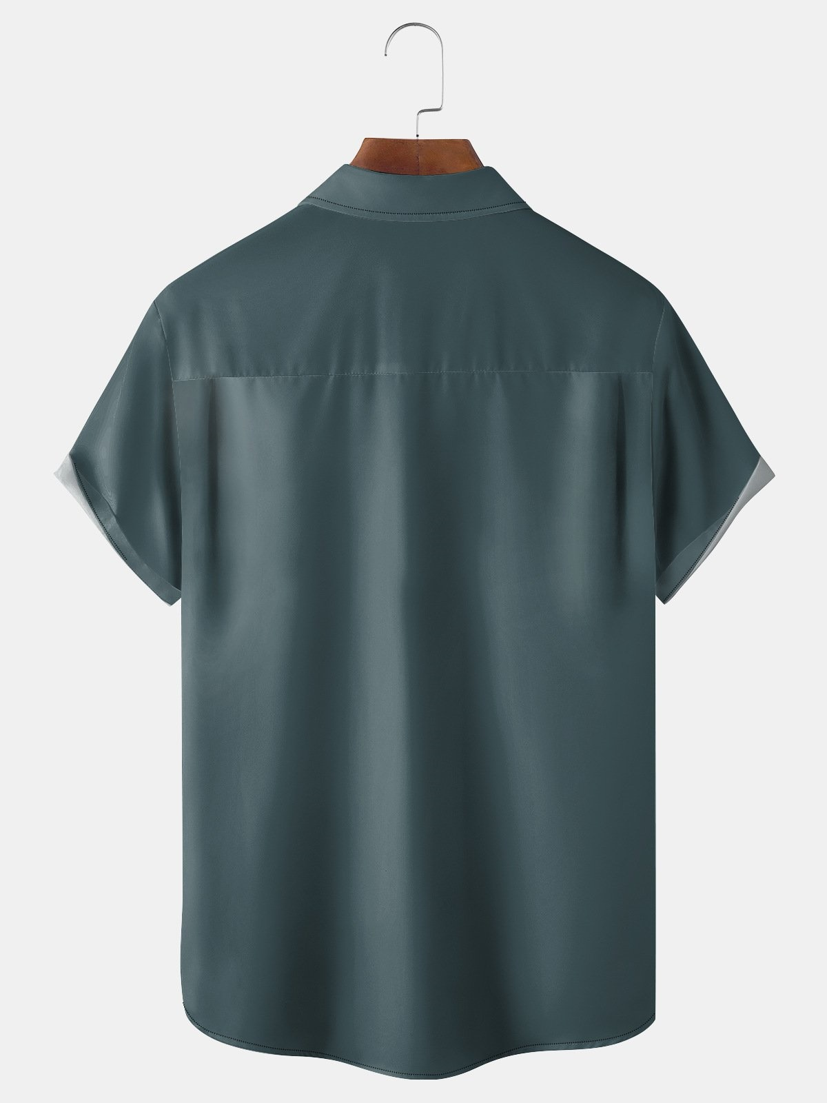 Leisure Cat Print With Contrasting Colors Lapel Neck Short Sleeve Shirt