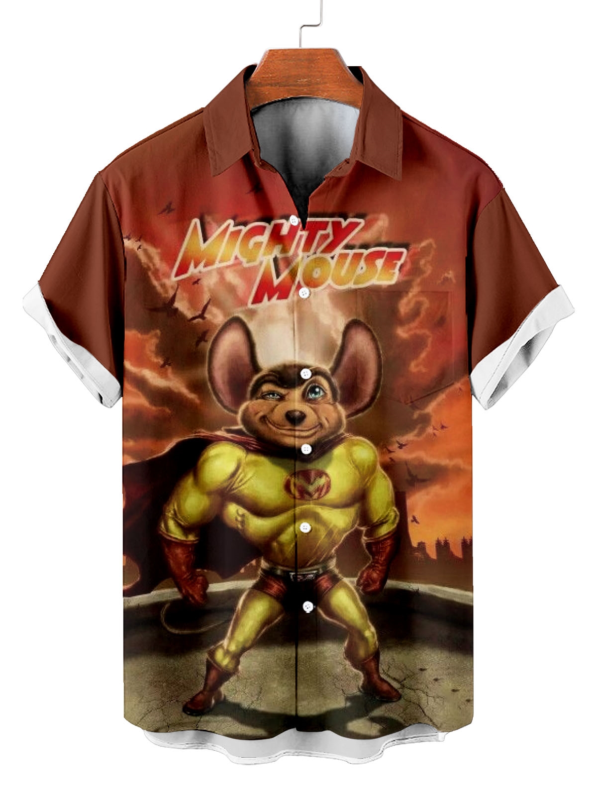 Classic Cartoon pattern short sleeved shirt
