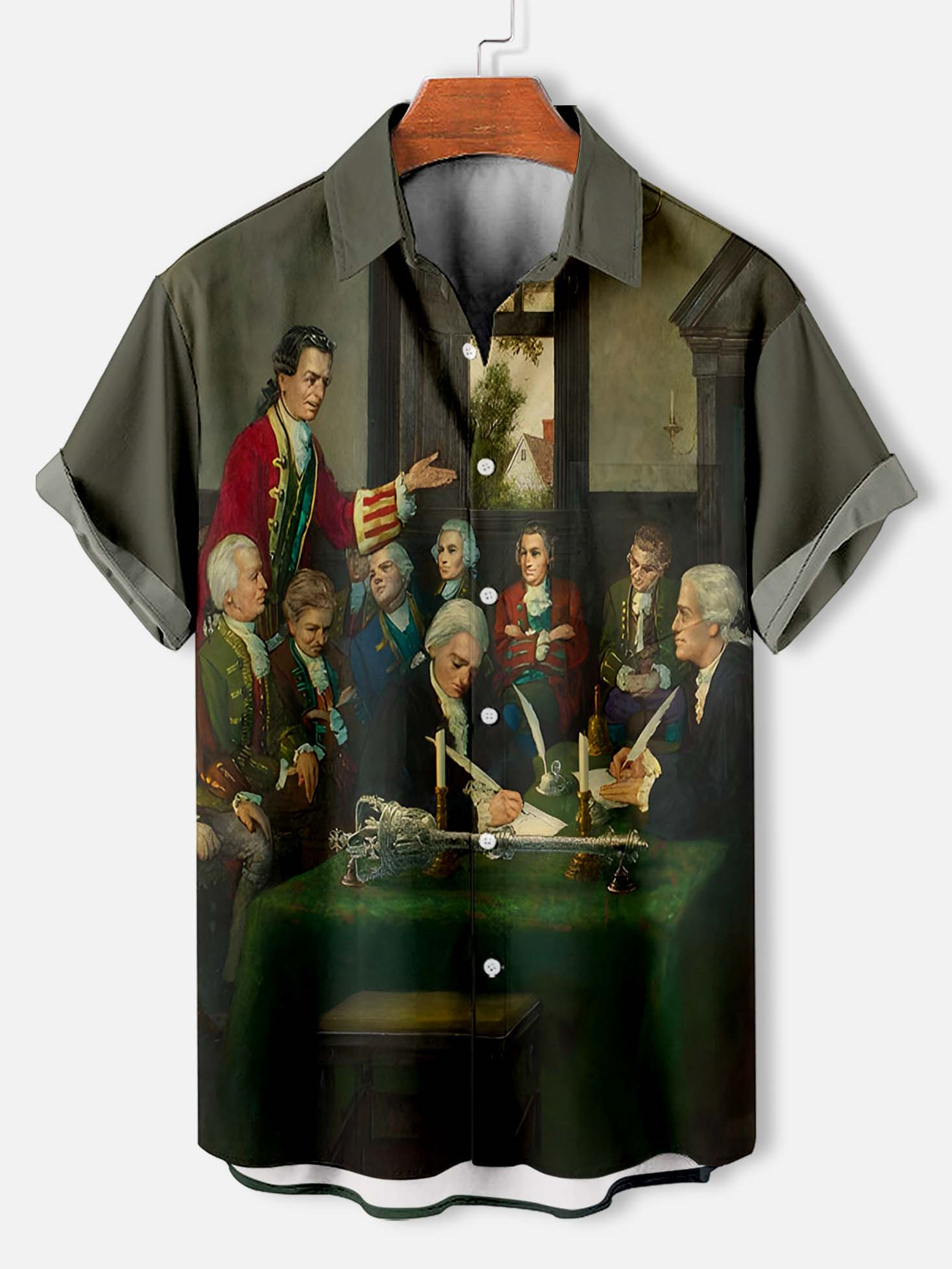 Men's American Revolutionary War Illustration short sleeve shirt