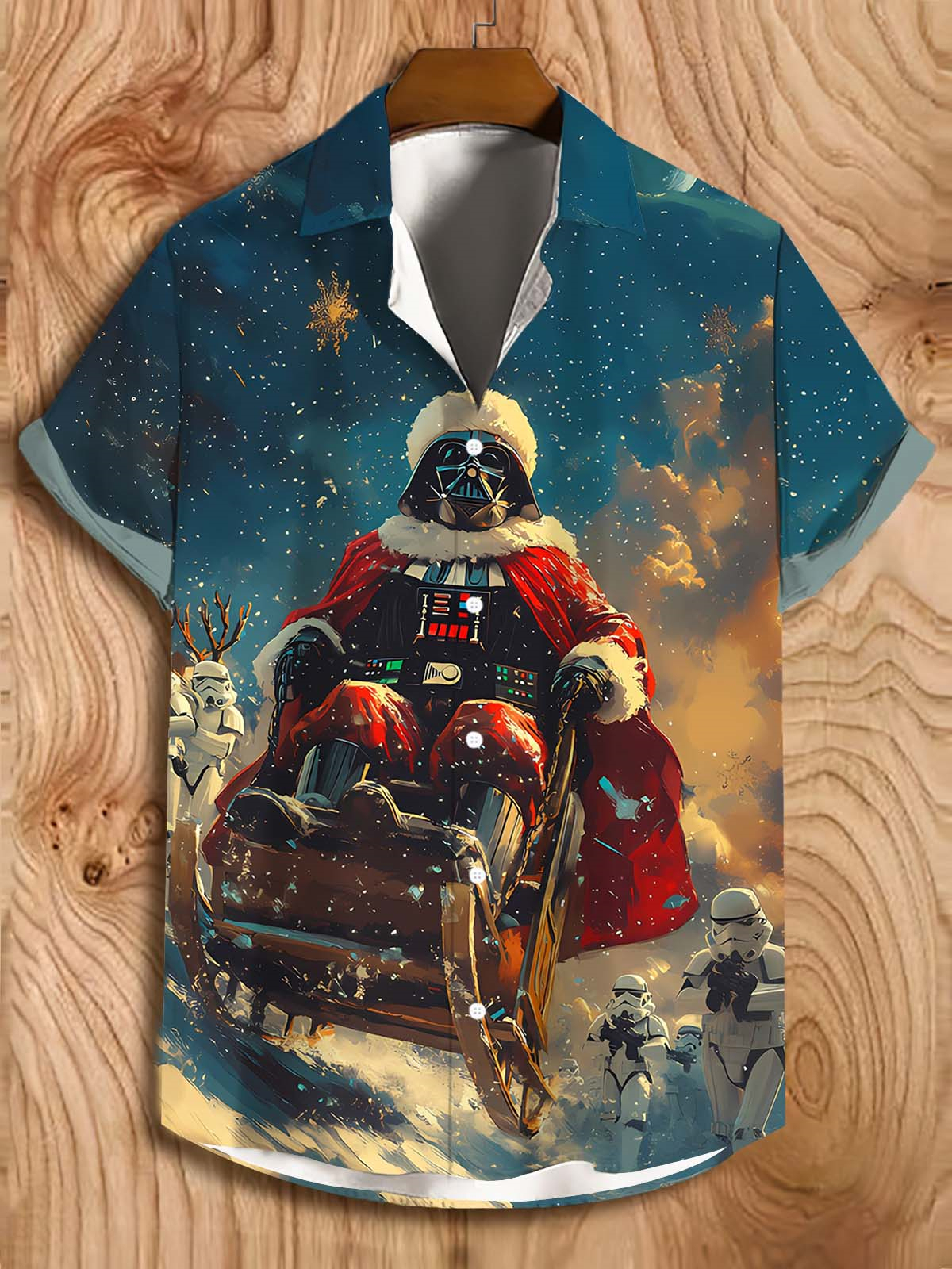 Men's Classic Movie Christmas Graphic Short Sleeve Shirt