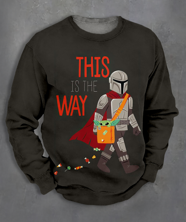 Men's Casual Classic Movie Graphic Long Sleeve Sweater