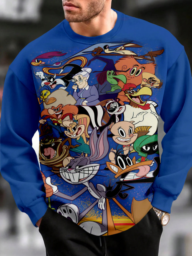 Men's Casual Classic Movie Graphic Long Sleeve Sweater
