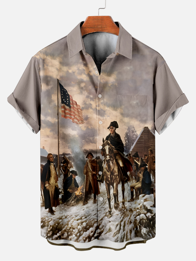 [Copy]Men's Vintage Witch Oil Painting Art Halloween Short Sleeve Shirt
