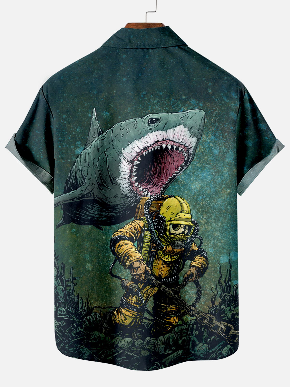 Men's Classic Day of the Dead Skull Graphic Short Sleeve Shirt