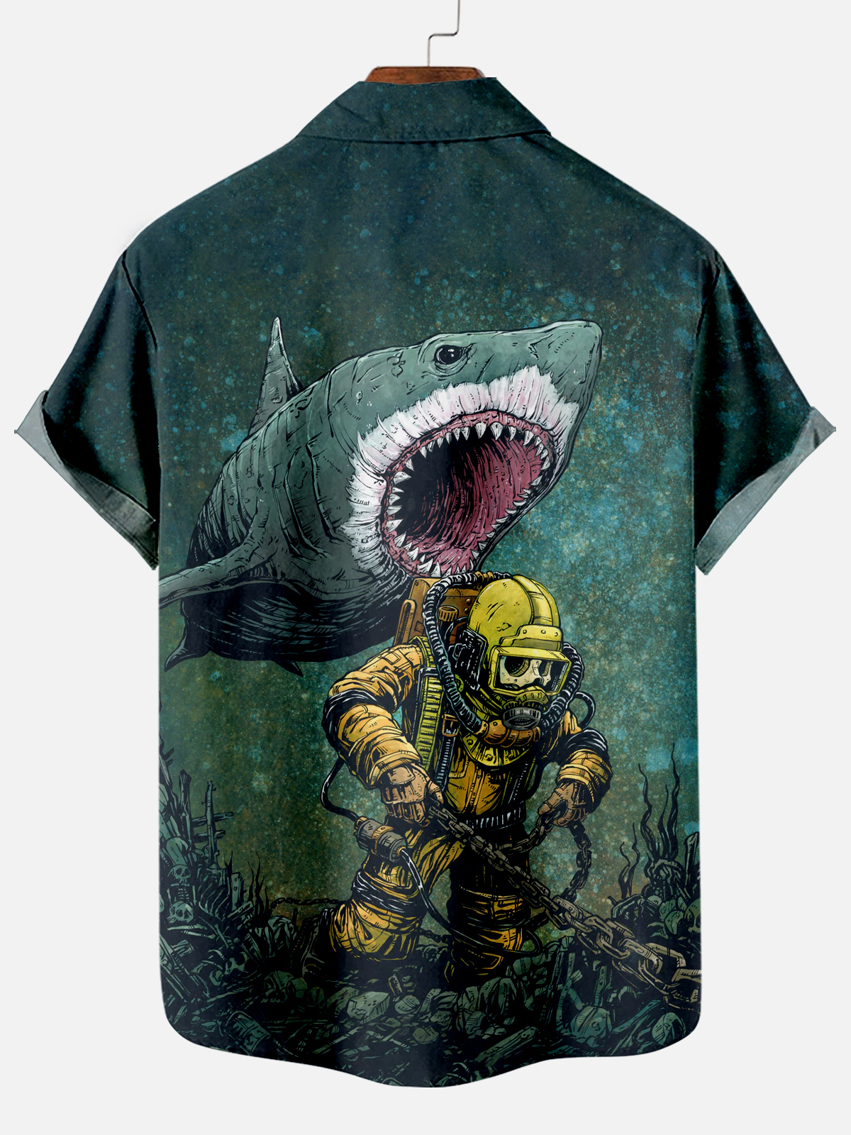 Men's Classic Day of the Dead Skull Graphic Short Sleeve Shirt