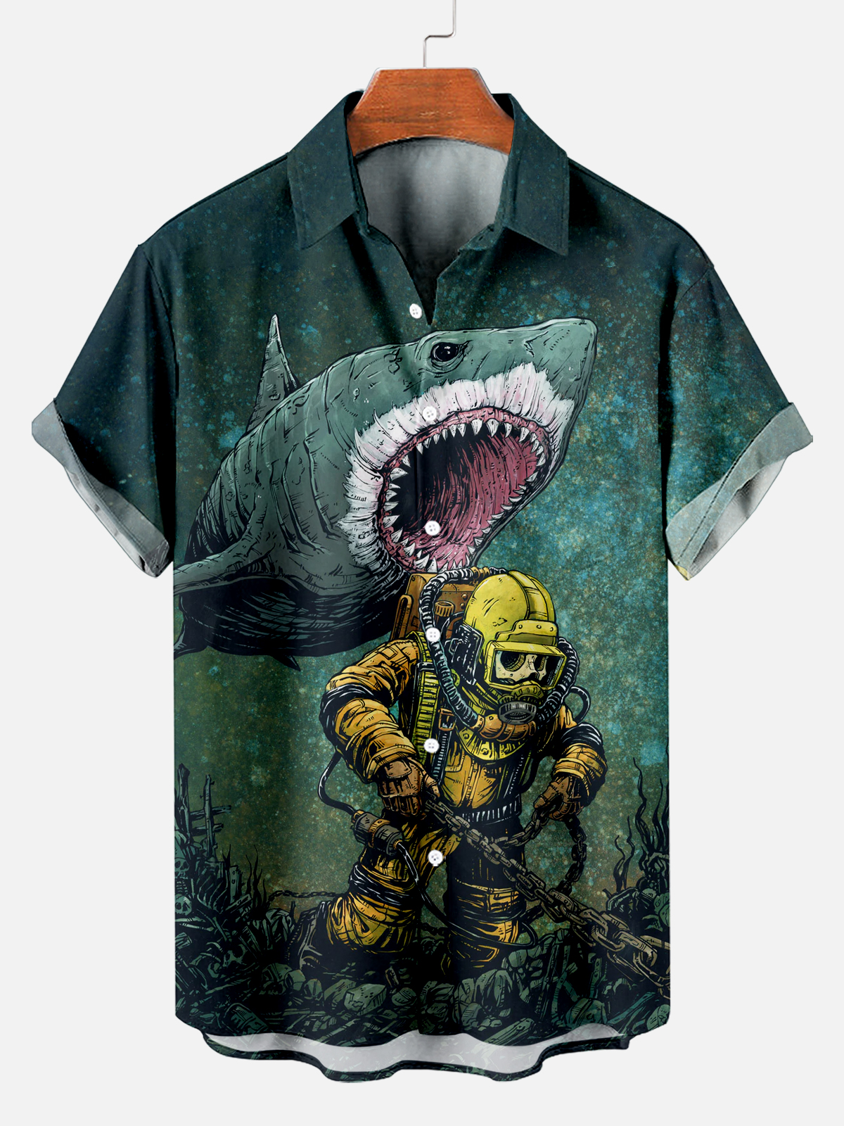 Men's Classic Day of the Dead Skull Graphic Short Sleeve Shirt