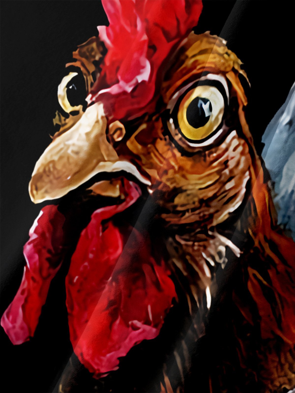 Men's Casual Fun Farm Chicken Print Lapel Short Sleeve Shirt