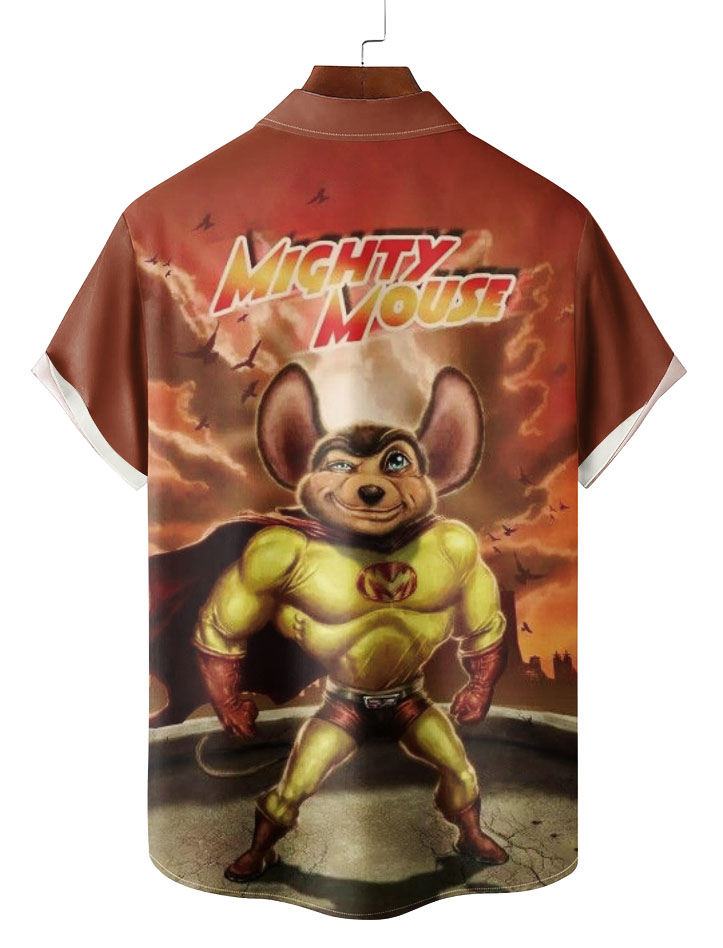 Classic Cartoon pattern short sleeved shirt