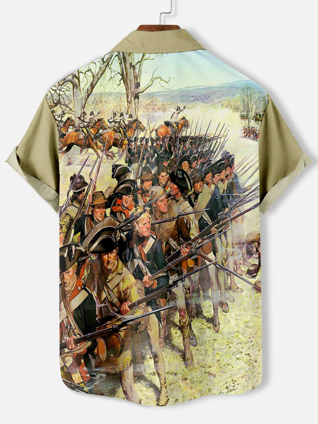 Men's Historical War Illustrated Short Sleeve Shirt