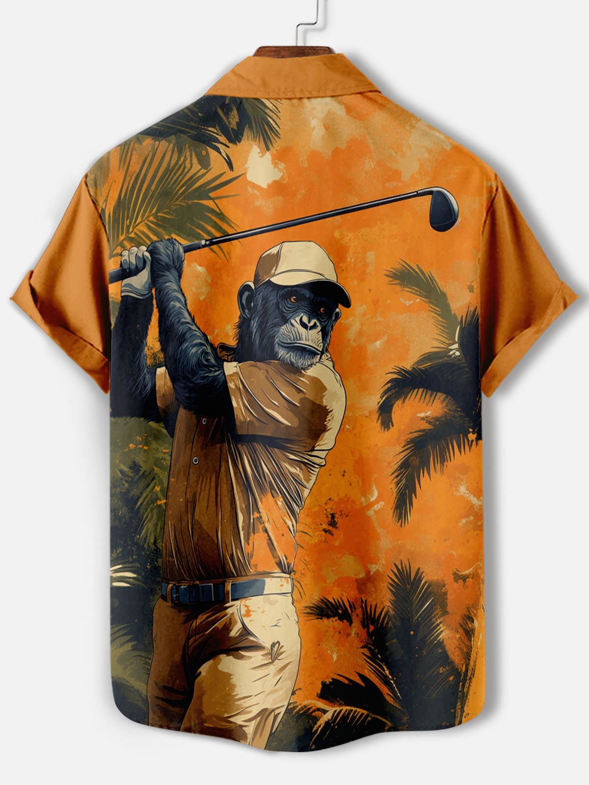 Men's Retro Animal Motion Graphic Short Sleeve Shirt