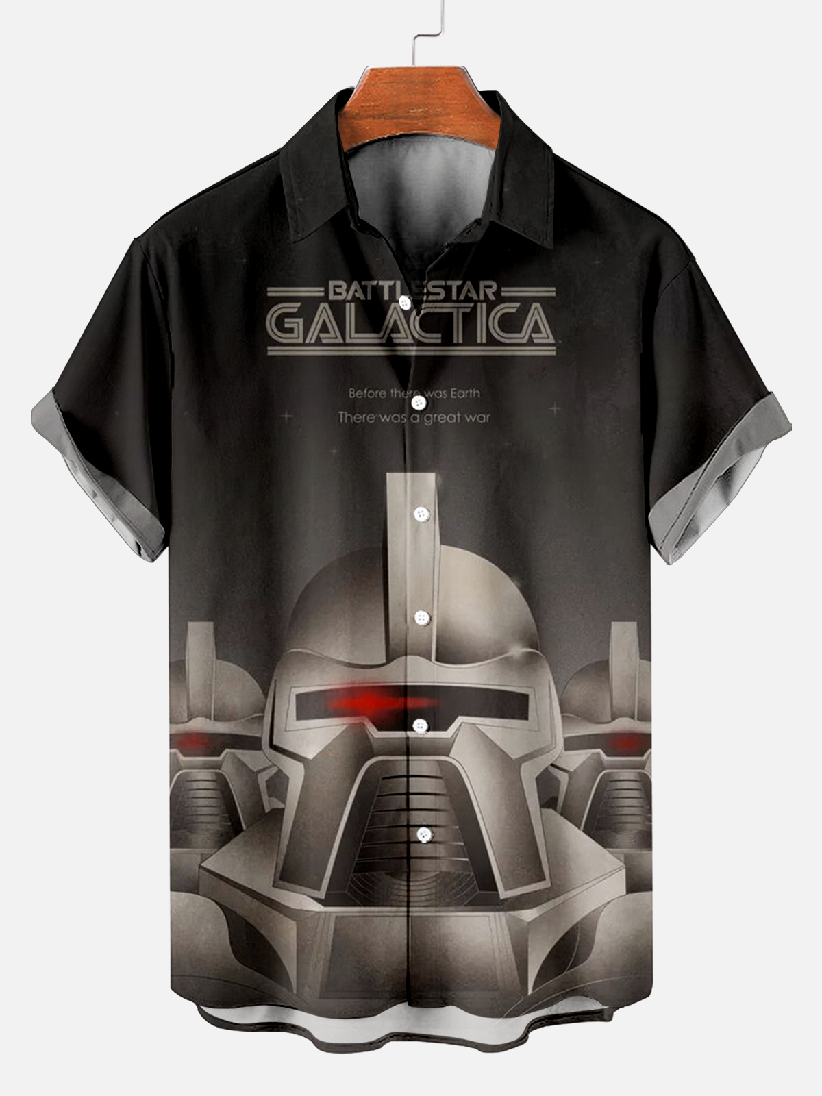 Classic Movie pattern short sleeved shirt