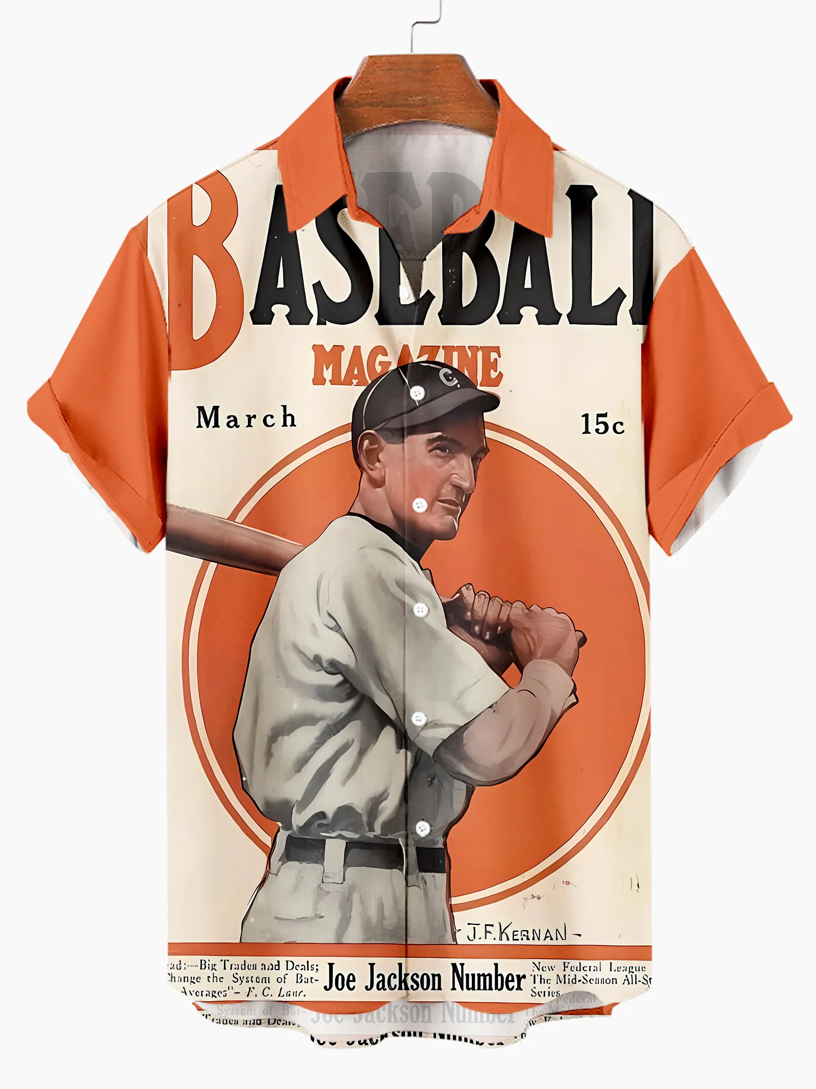 Men's Classic Baseball Magazine Print Shirt