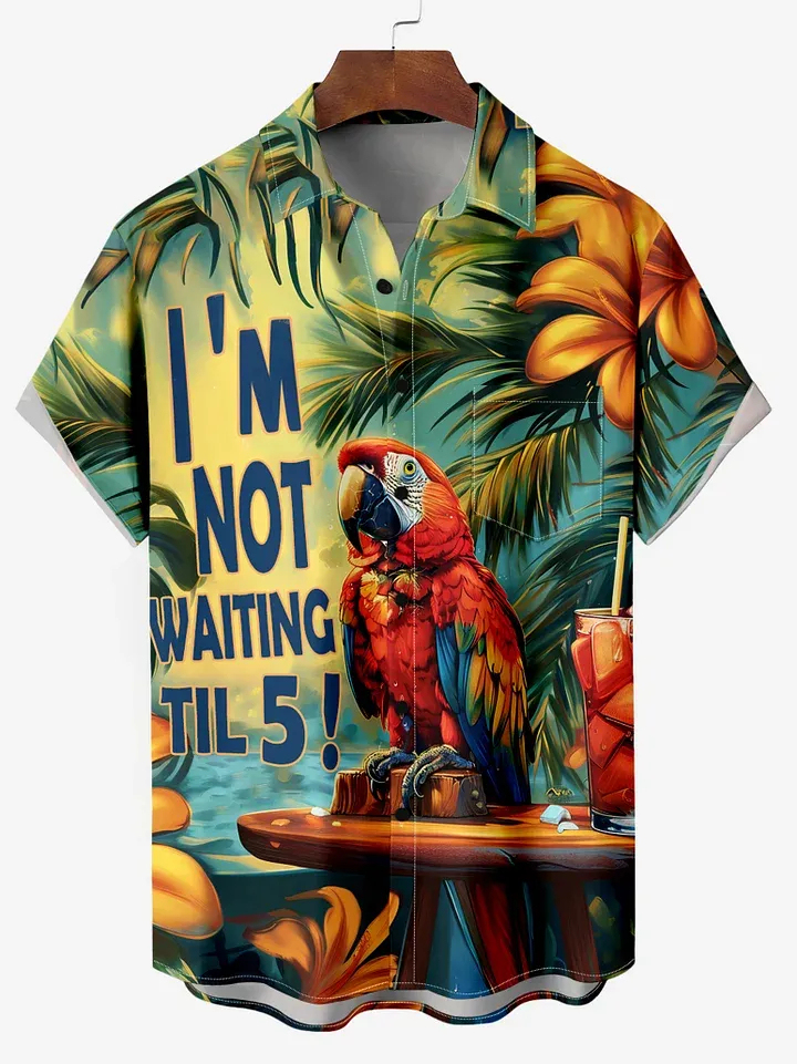 Men's Comfortable Hawaiian Seaside Scenery Print Shirt