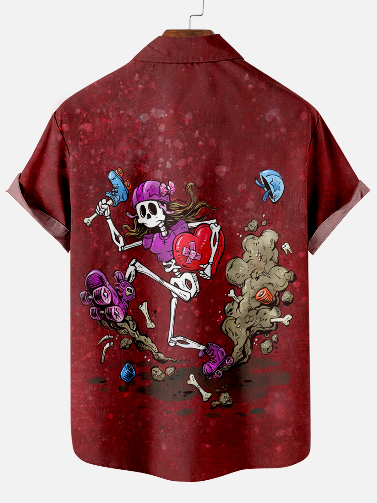 Men's Classic Day of the Dead Skull Graphic Short Sleeve Shirt