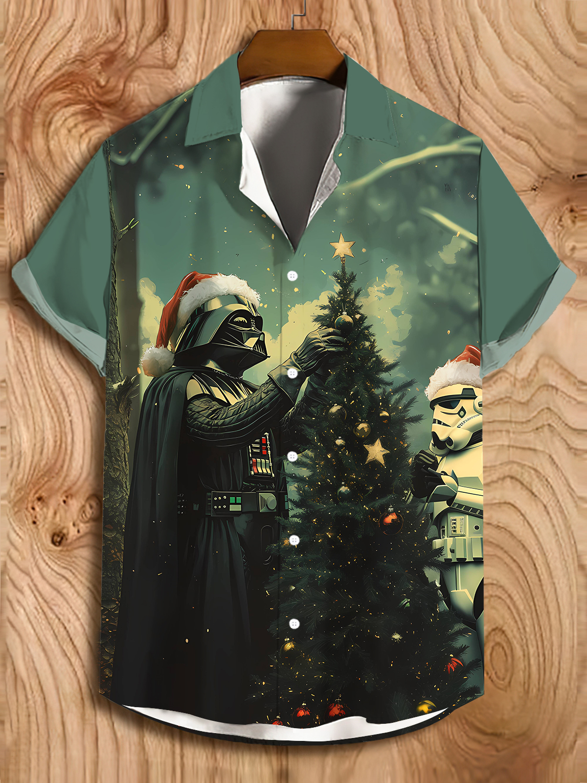 Men's Classic Movie Christmas Graphic Short Sleeve Shirt
