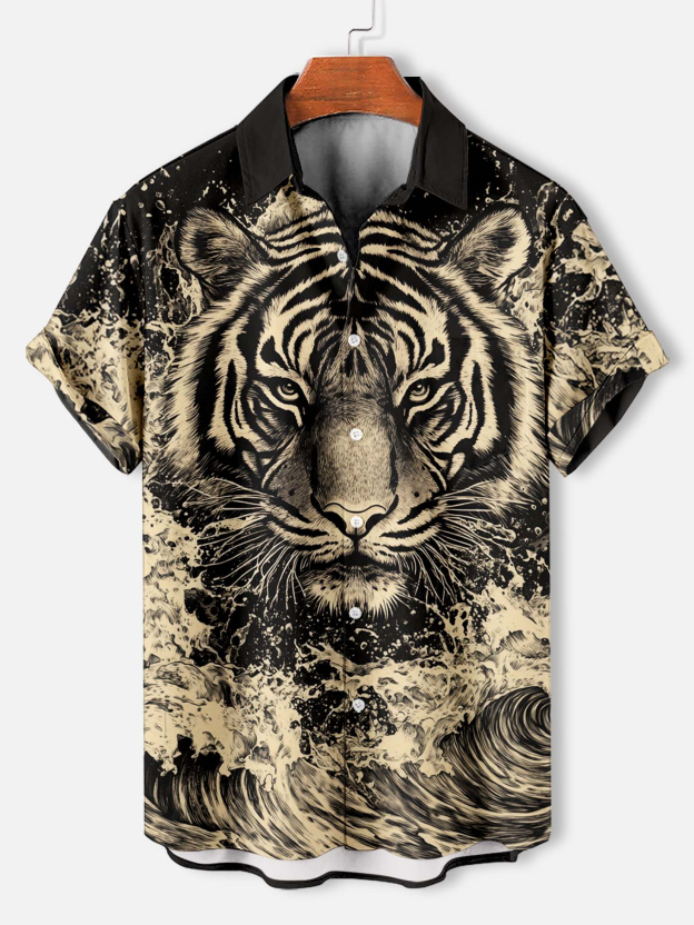 Men's Animal Graphic Short Sleeve Shirt