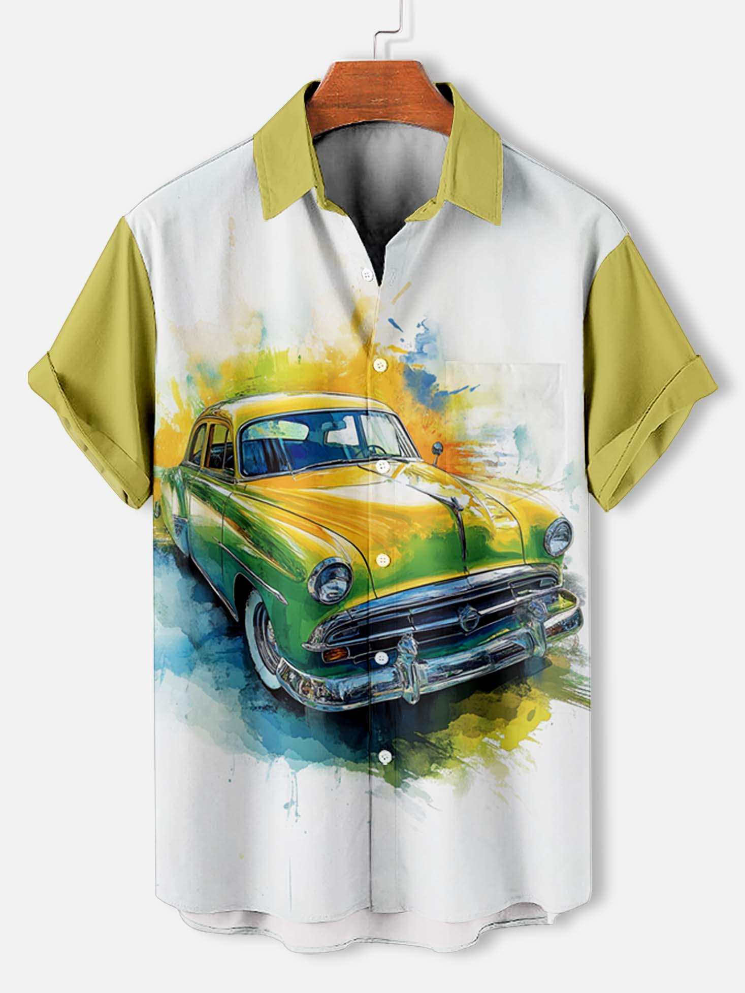 Men's Car Graphic Short Sleeve Shirt