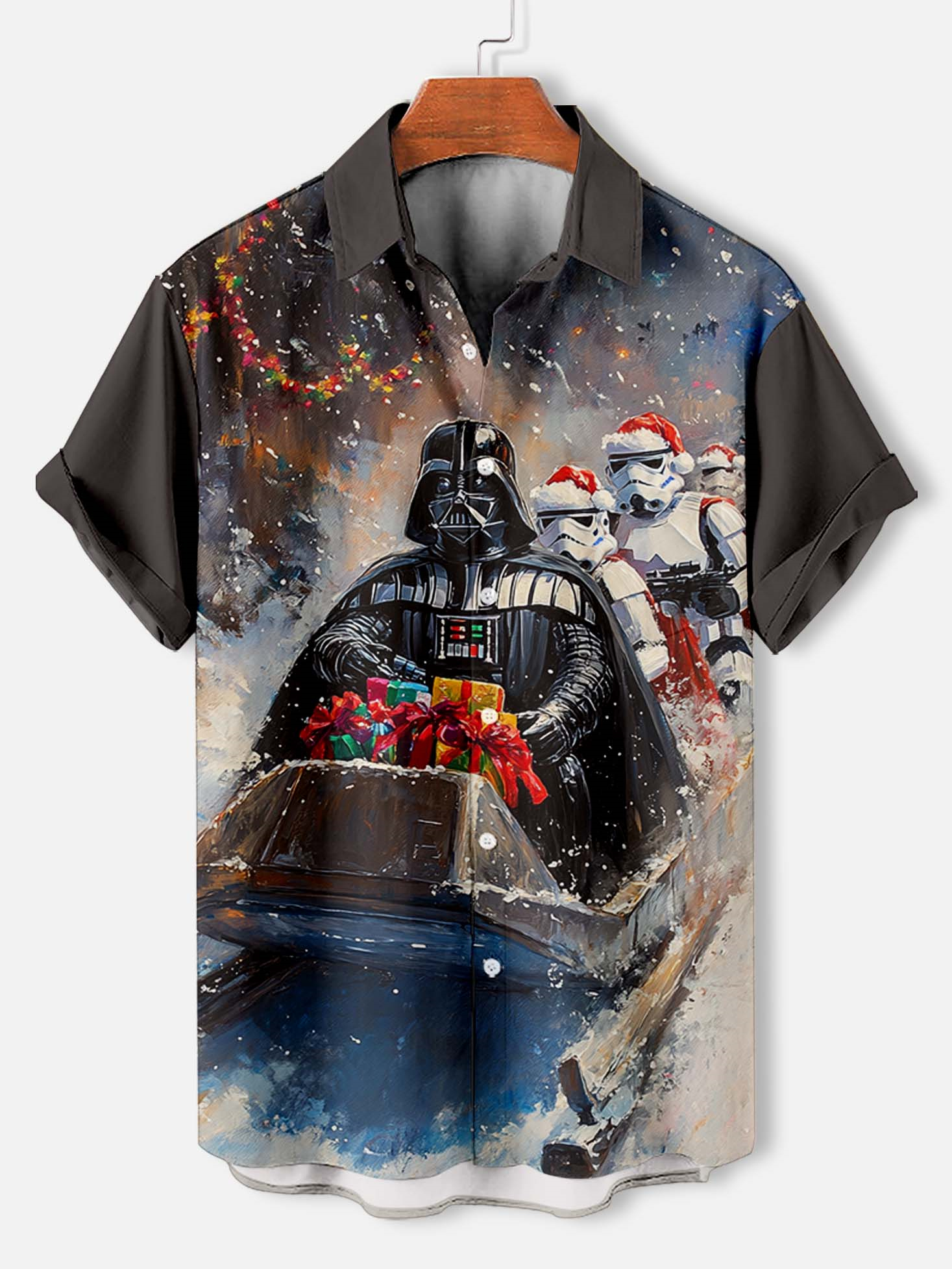Men's Classic Movie Christmas Graphic Short Sleeve Shirt