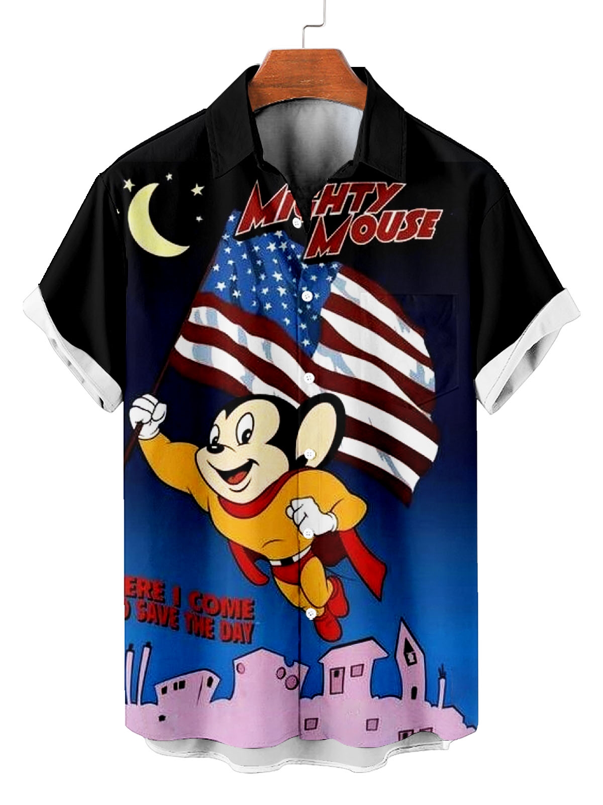 Classic Cartoon pattern short sleeved shirt