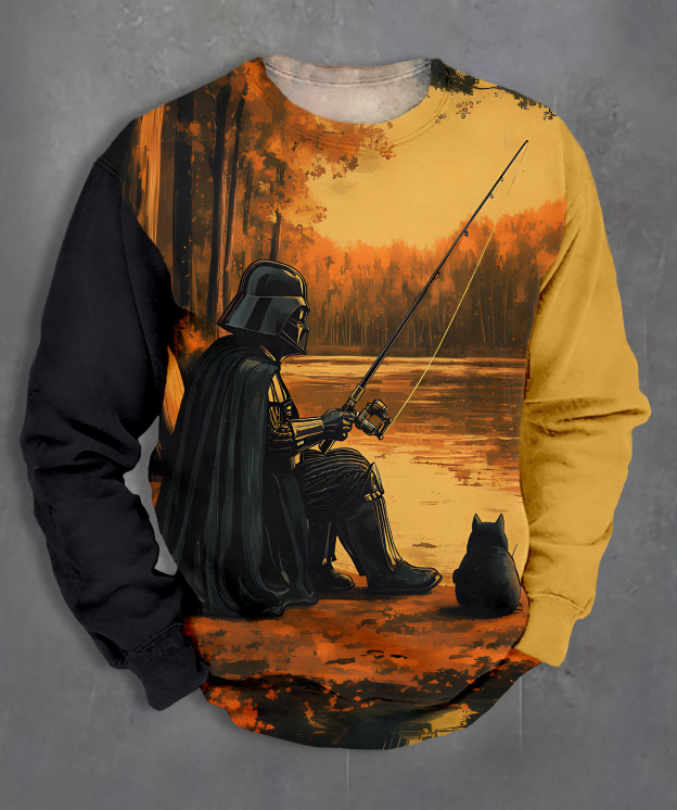 Men's Casual Classic Movie Graphic Long Sleeve Sweater