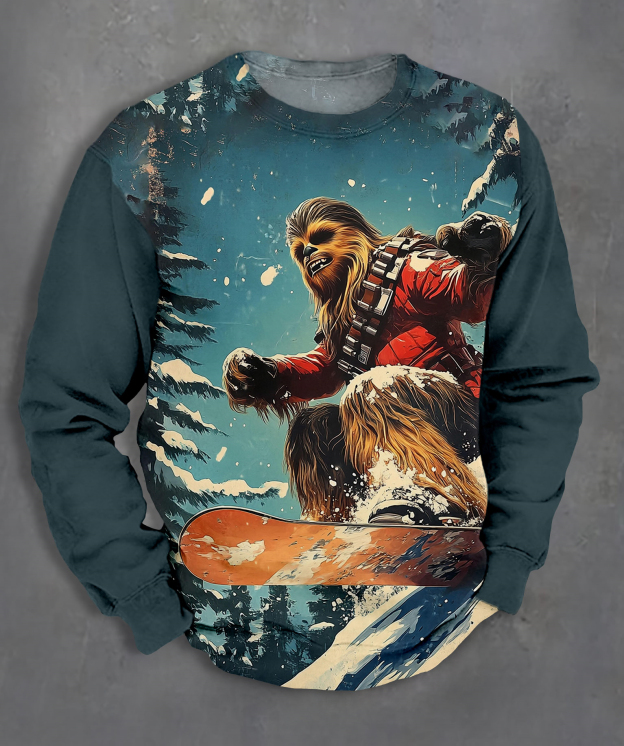 Men's Casual Classic Movie Graphic Long Sleeve Sweater