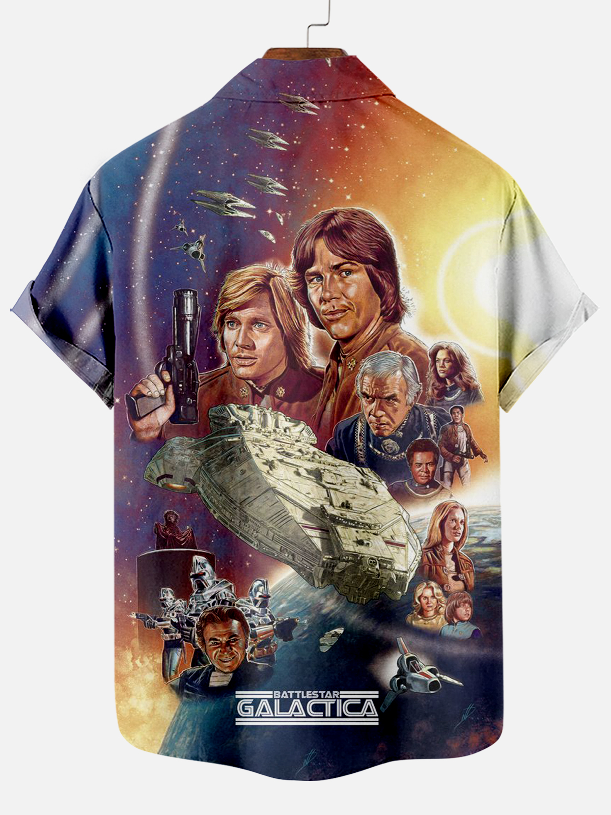 Classic Movie pattern short sleeved shirt