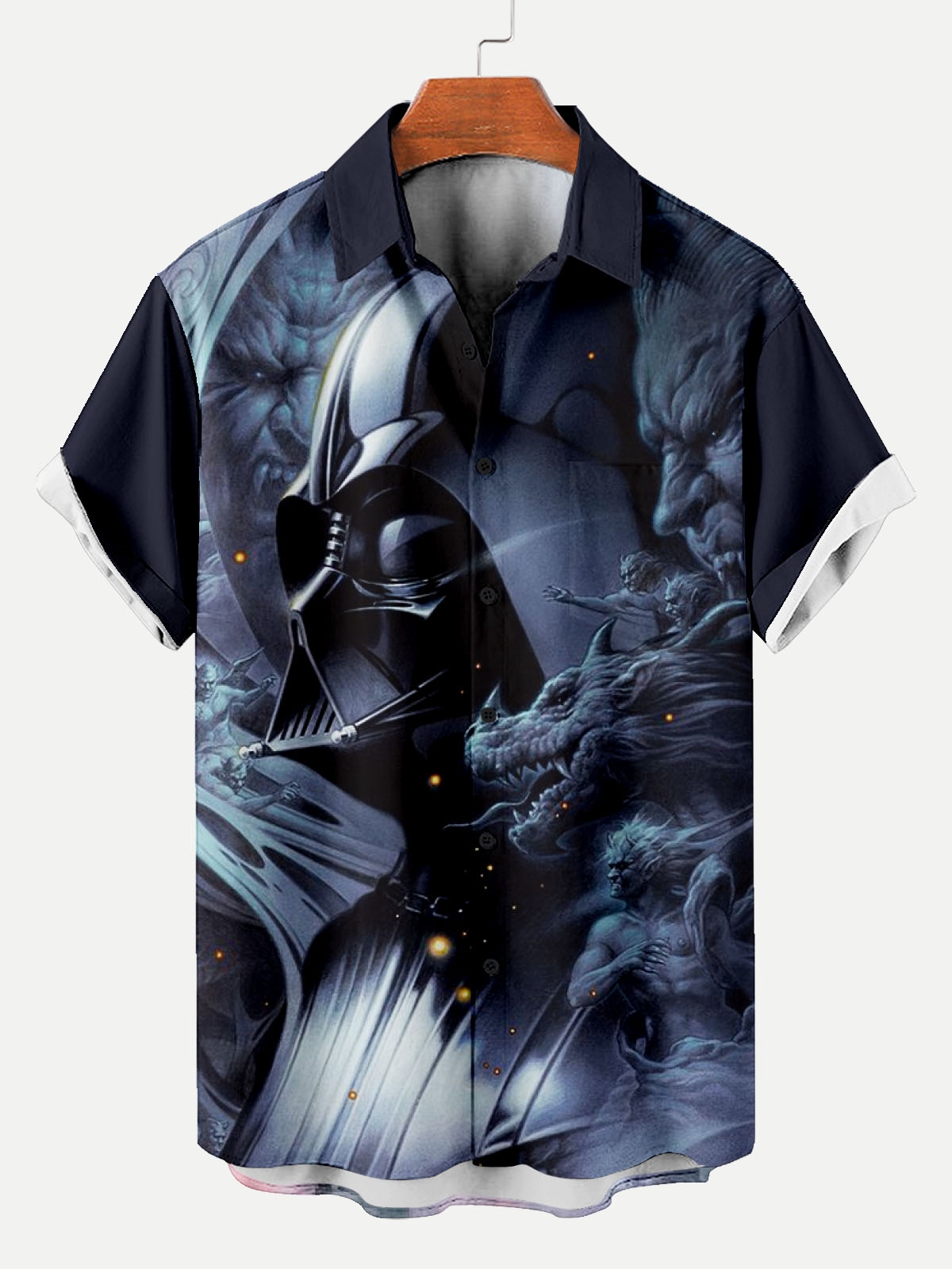  Classic Movie pattern short sleeved shirt