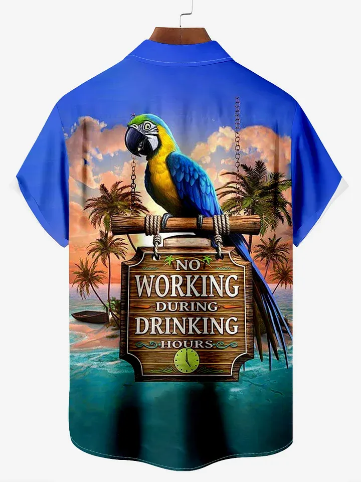 Fun Drinking Hours No Work Hawaiian Short Sleeve Shirt