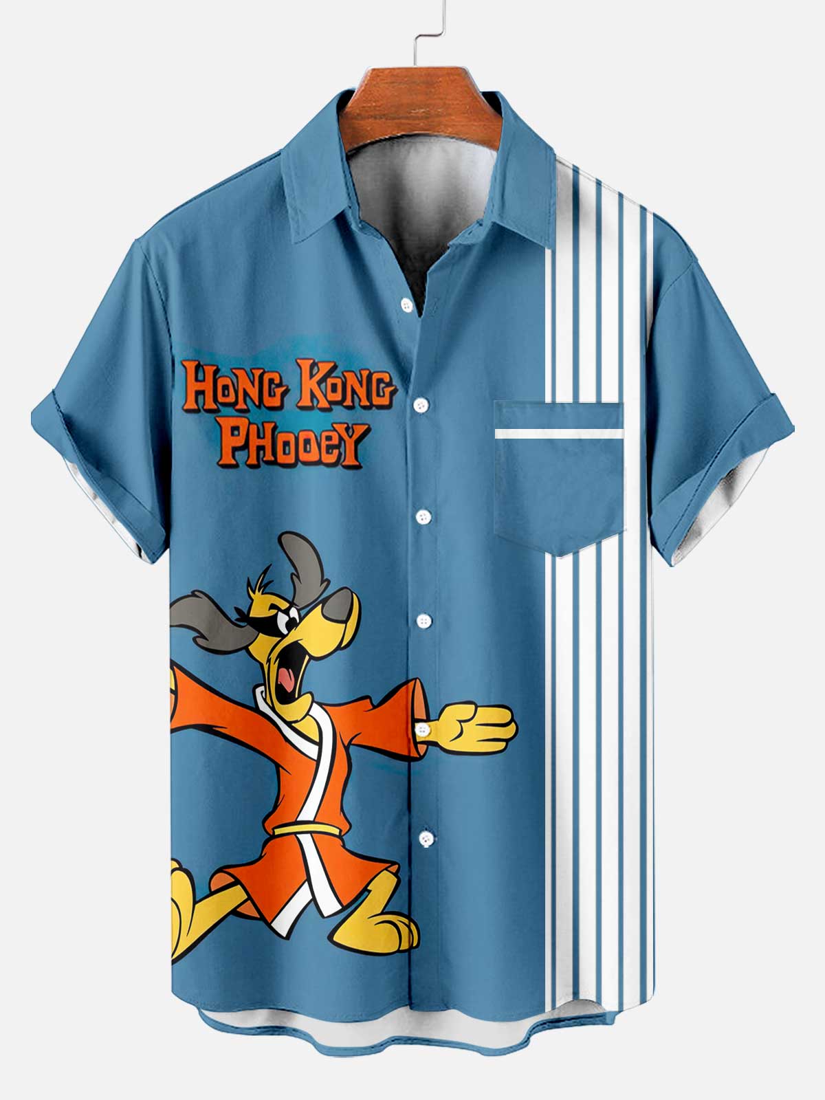 Men's Retro Anime Illustration Short Sleeve Shirt