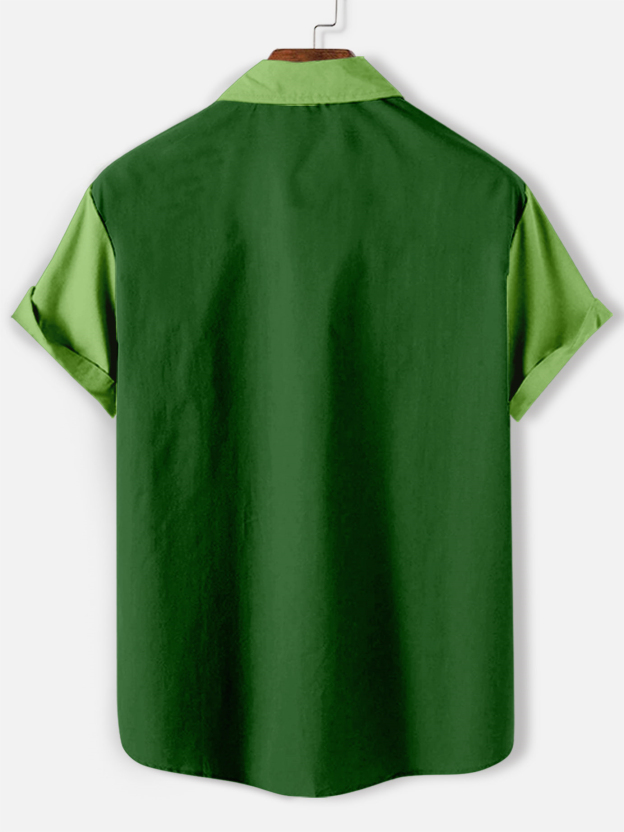 Men's Casual St. Patrick's Day Graphic Short Sleeve Shirt