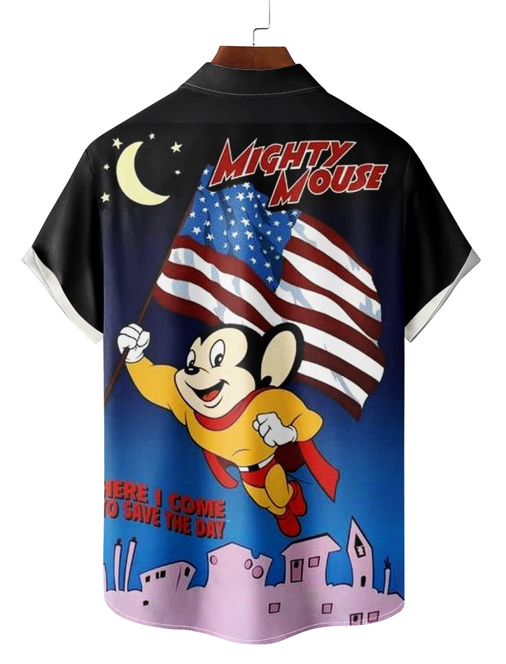 Classic Cartoon pattern short sleeved shirt