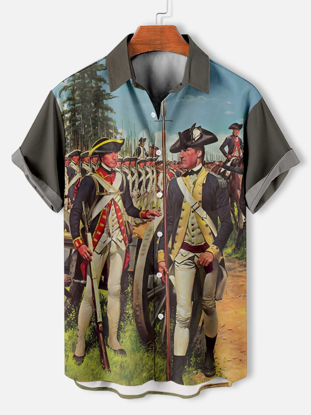 Men's Historical War Illustrated Short Sleeve Shirt