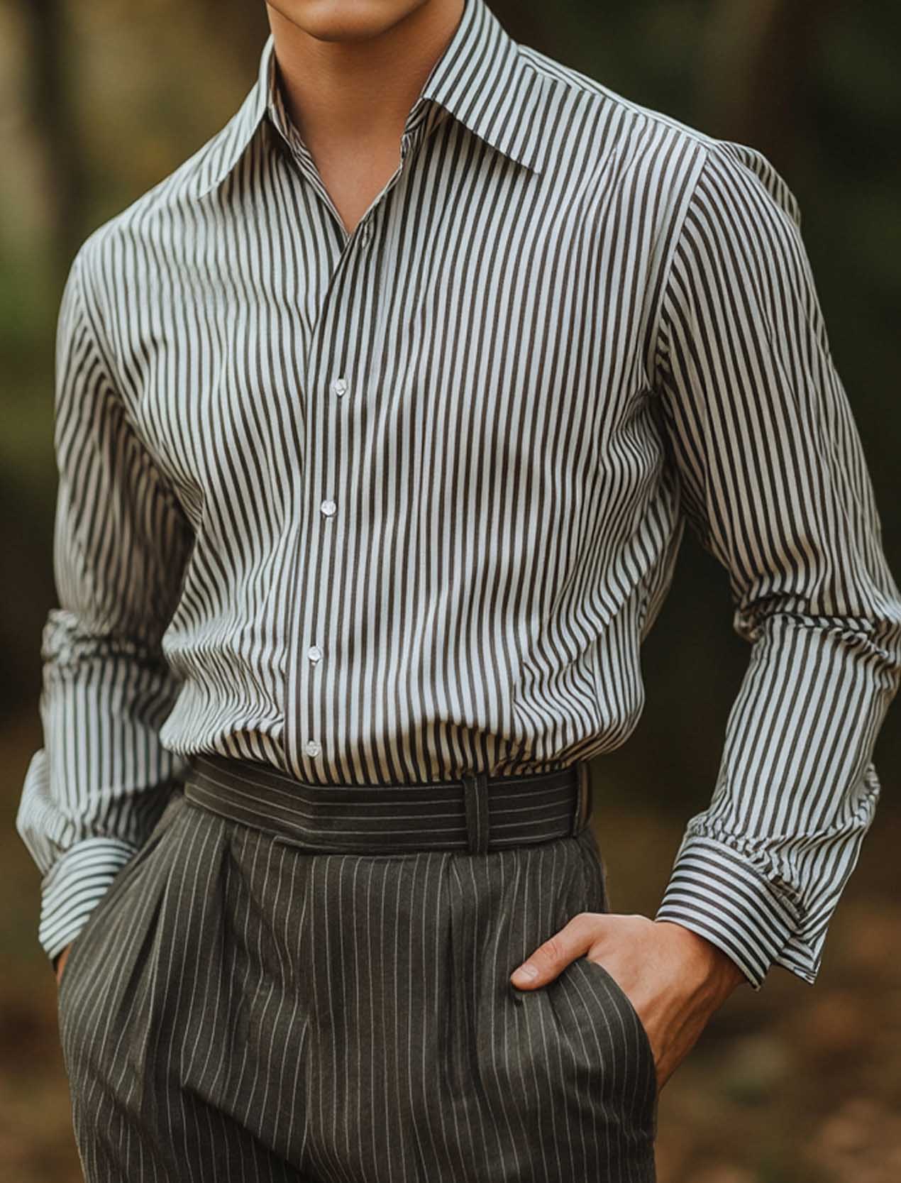 Men's Business Casual Button-Down Shirt