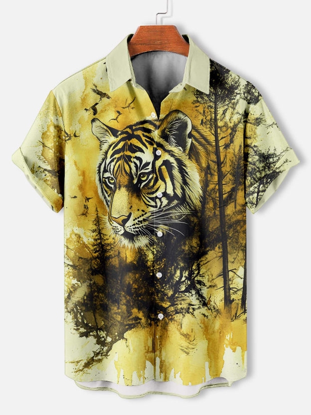 Men's Animal Graphic Short Sleeve Shirt