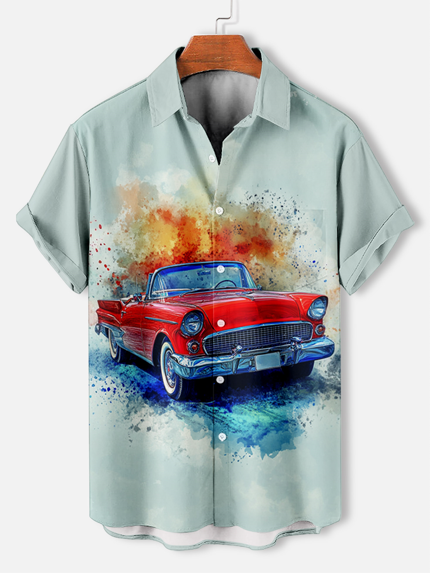 Men's Car Graphic Short Sleeve Shirt