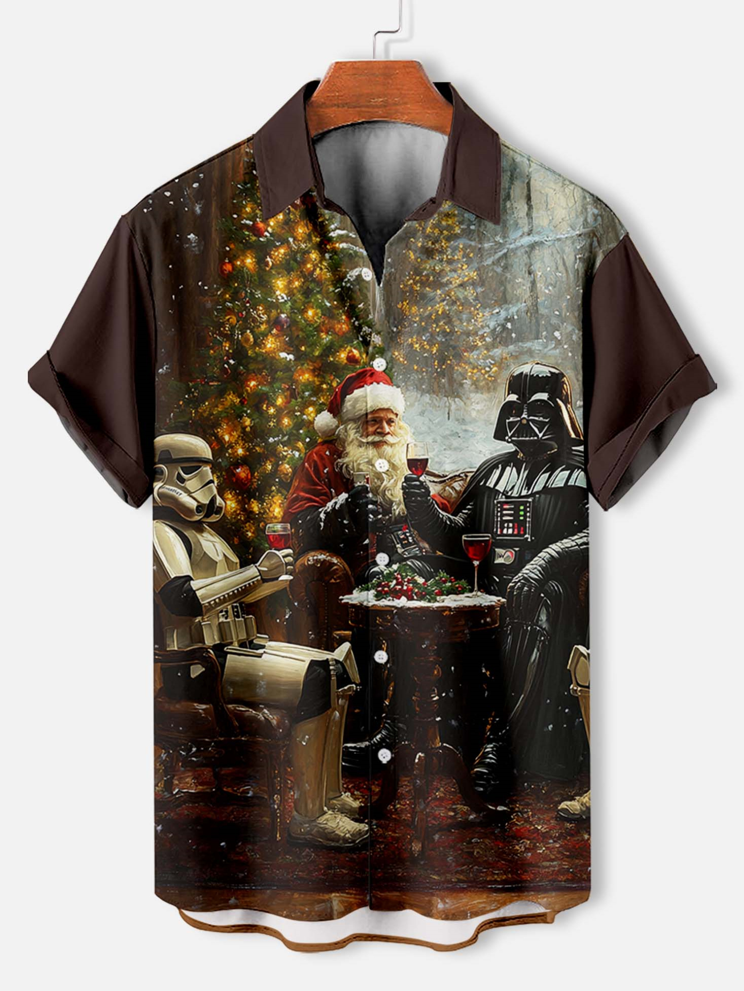 Men's Classic Movie Christmas Graphic Short Sleeve Shirt