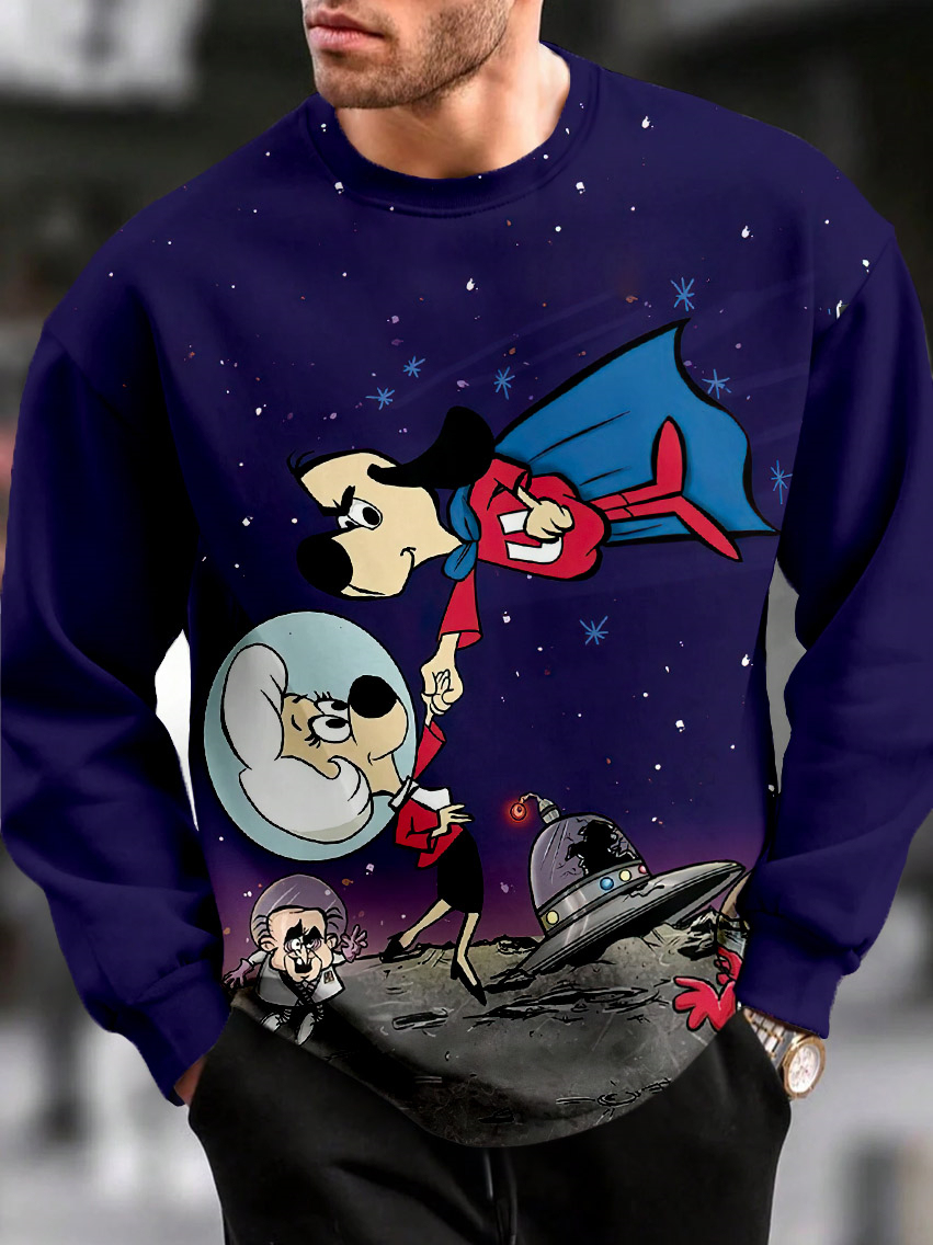 Men's Casual Classic Movie Graphic Long Sleeve Sweater