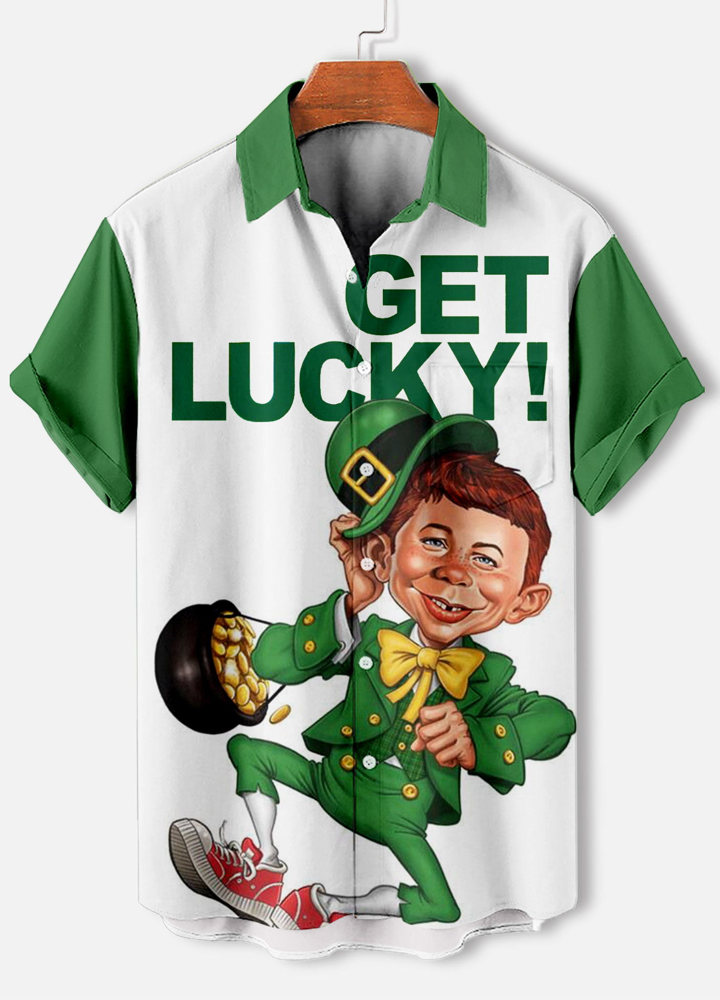 Men's Casual St. Patrick's Day Graphic Short Sleeve Shirt