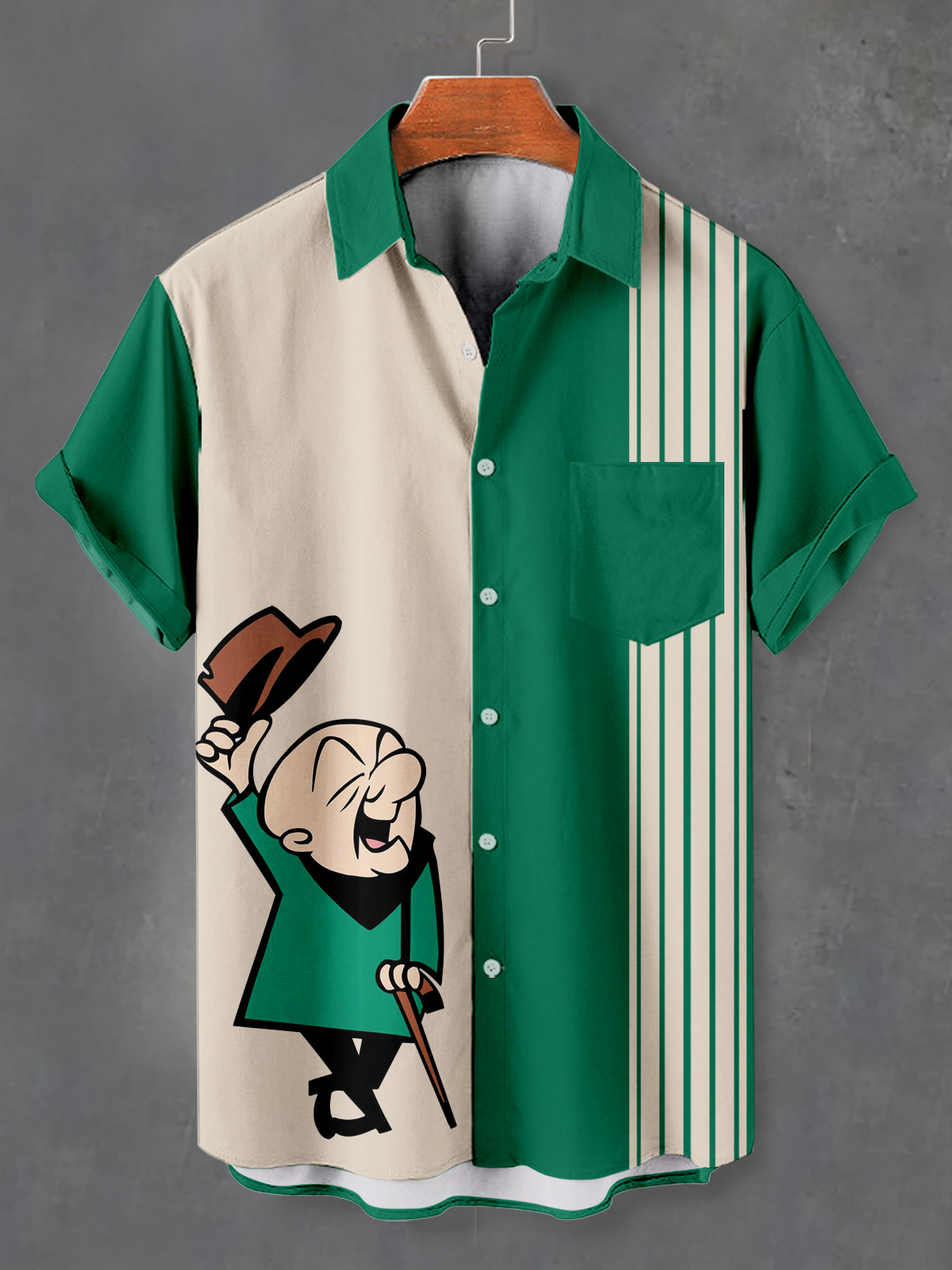 Men's Retro Comic Classic Character Graphic Short Sleeve Shirt