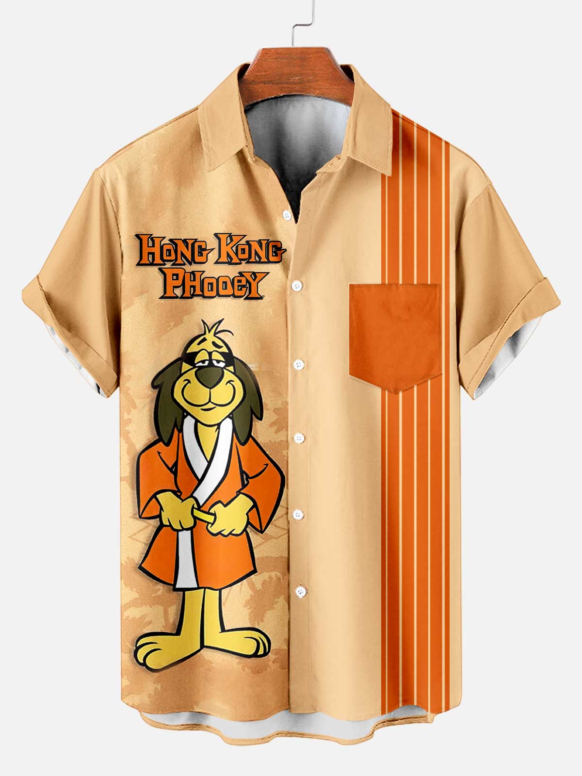 Men's Retro Anime Illustration Short Sleeve Shirt