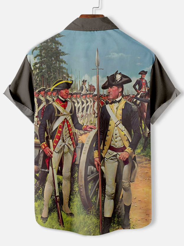 Men's Historical War Illustrated Short Sleeve Shirt