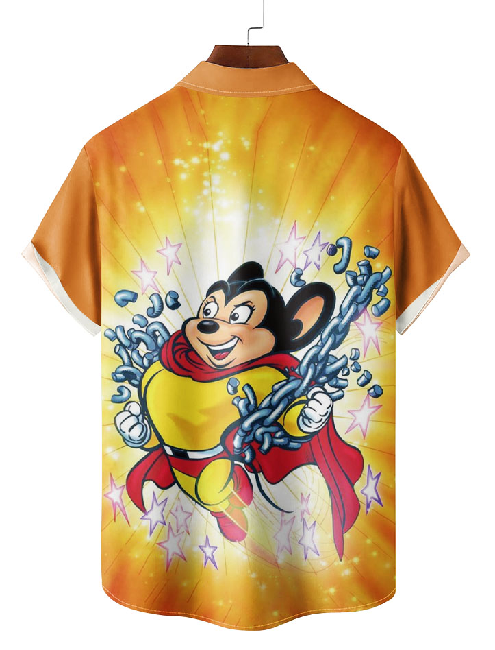 Classic Cartoon pattern short sleeved shirt