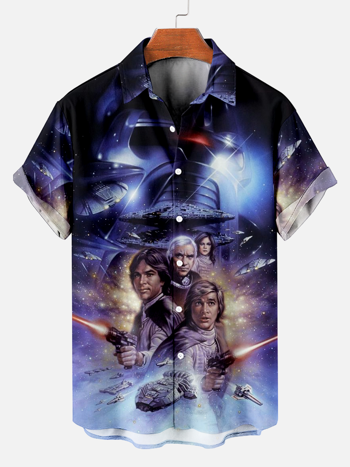 Classic Movie pattern short sleeved shirt