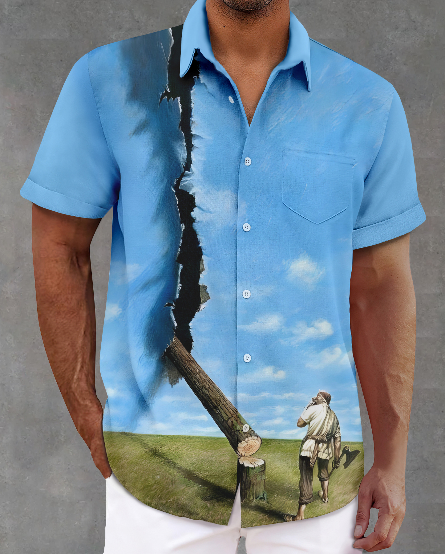 [Copy]Men's Vintage Witch Oil Painting Art Halloween Short Sleeve Shirt